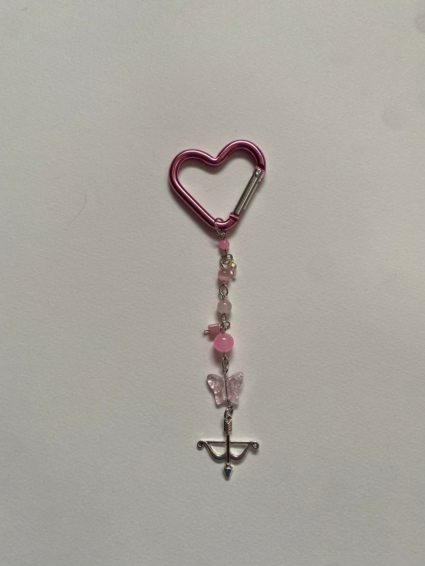 the archer pink heart carabiner