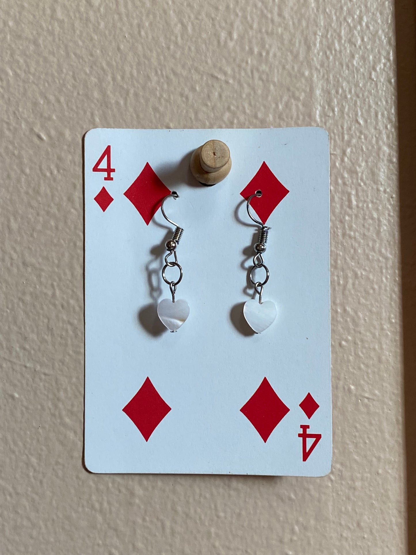 heart earrings - mother of pearl