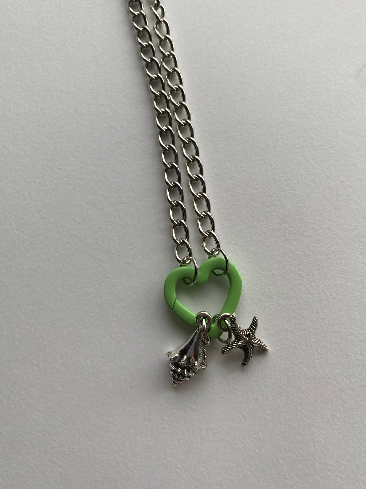 casual inspired carabiner necklace - green