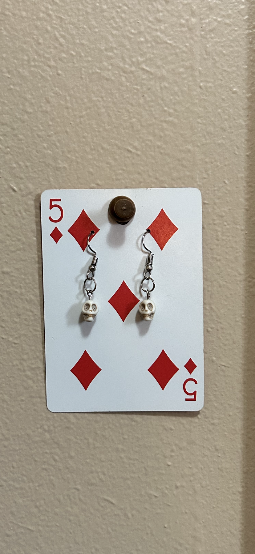 dainty crystal skull earrings