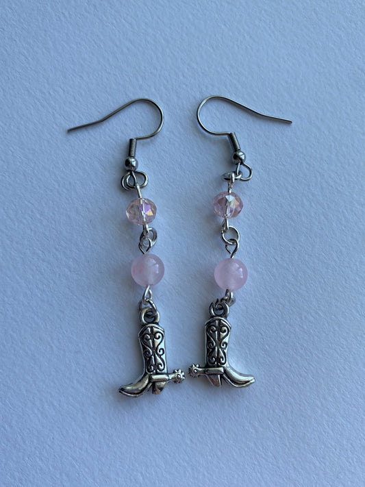 pink pony earrings - light pink