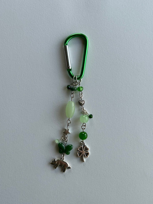 good luck babe green carabiner