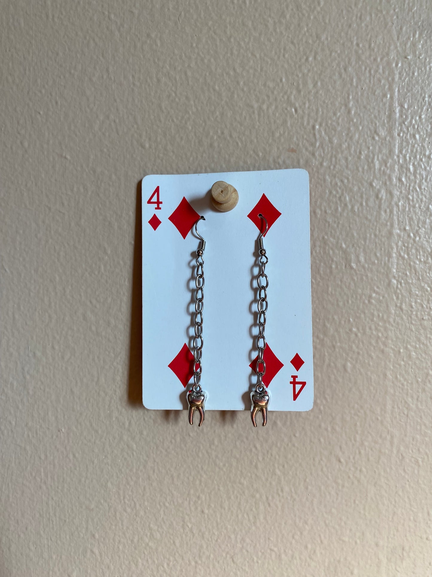 tooth n chain earrings