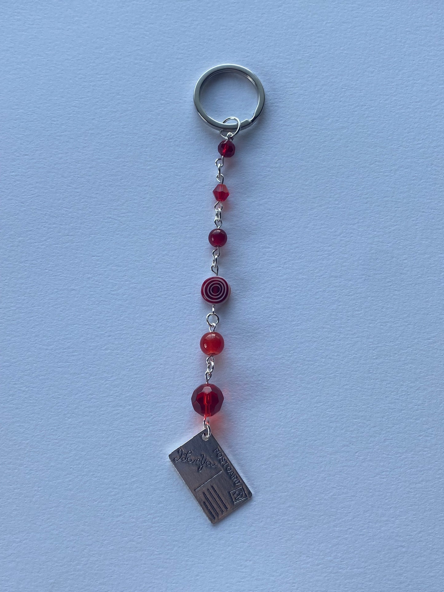 red postcard keychain