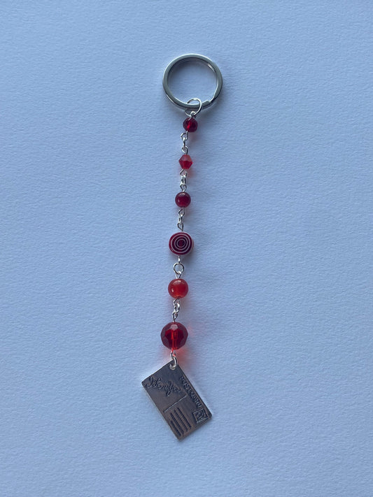 red postcard keychain