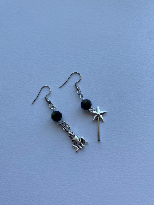 wand & a rabbit! earrings
