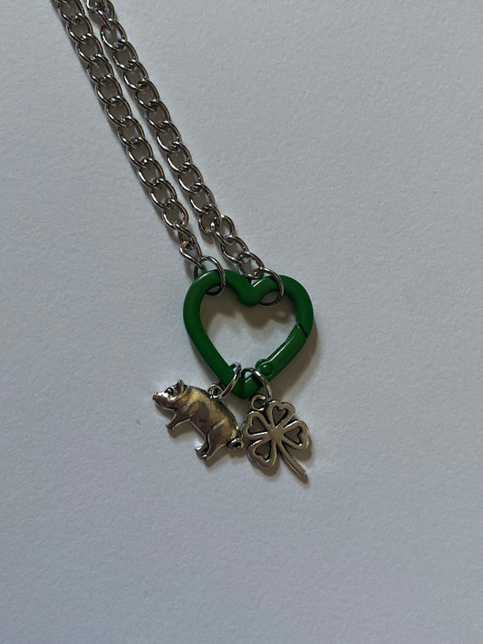 good luck, babe carabiner necklace