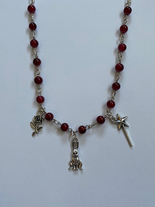 red wine supernova necklace