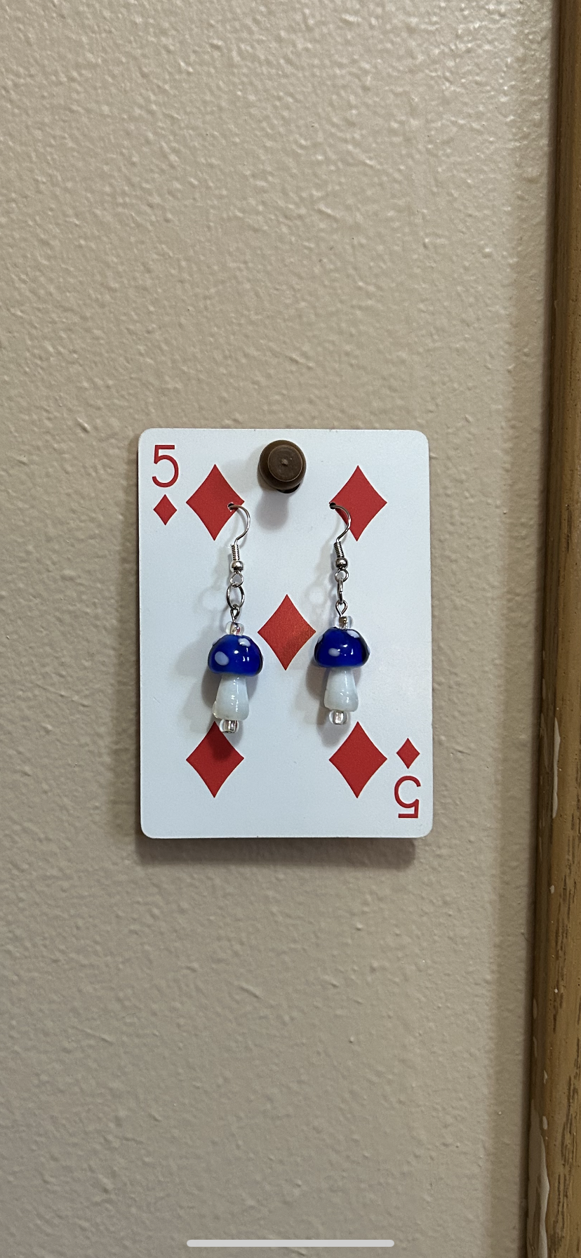 blue shroom earrings